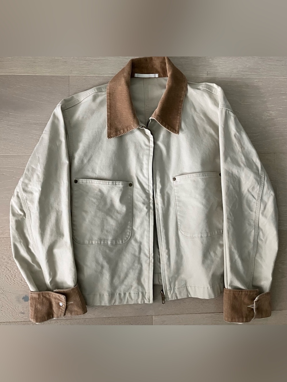 Uniqlo Jacket with Brown Corduroy Trim, Size XS  (see notes)